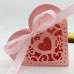 Candy Box Heart Shape Laser Cut Wedding Box With Ribbon Bow